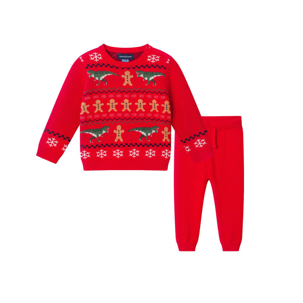infant-fair-isle-sweater-set-red-dino Sophia's StyleSweater Set-1